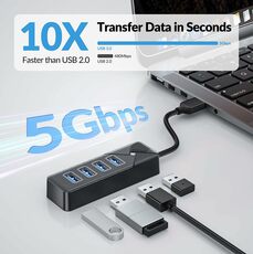 USB HUB 4 Port extern USB3.0 Verteiler 15cm Kabel