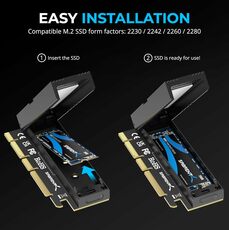 M.2 NVMe zu PCIe x16 Adapter für Gen5 SSDs PCIe 5.0,
