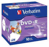 DVD-Rohlinge +R  4,7 GB Verbatim 16x printable 10er