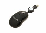 Mouse optical LogiLink USB Mini mit aufrollbarem Kabel