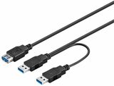 Kabel USB Verlängerung USB 3.0 60cm Y-Verteiler