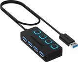 USB HUB 4 Port extern USB3.0 +Buttons