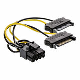 Kabel Strom Grafik Y Verlängerung 2x SATA>PCI-E 8pol 15cm